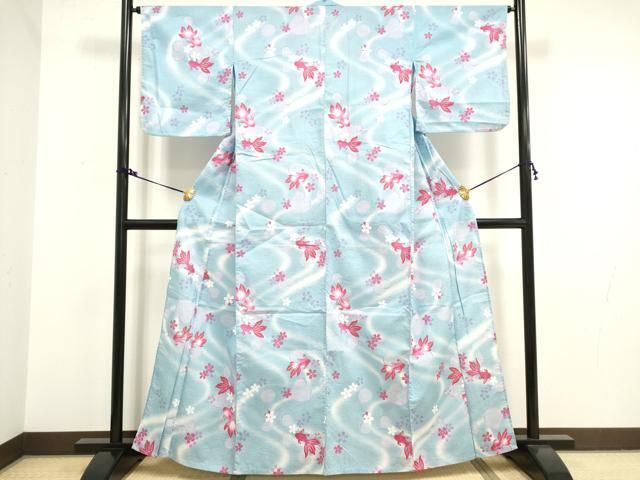 平和屋着物∴夏物　浴衣　綿紅梅　金魚　綿　逸品　DAAV7319cd 平和屋着物∴夏物 浴衣 綿紅梅 金魚 綿 逸品 DAAV7319cd