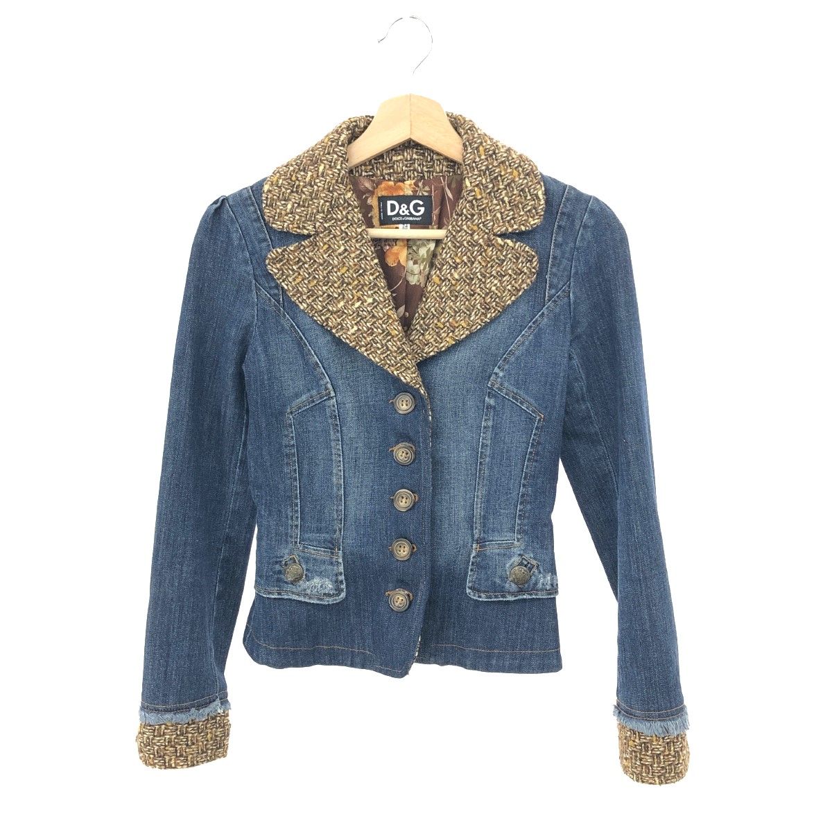 D&G ドルチェ＆ガッバーナ 異素材コンビデニムジャケット 38 