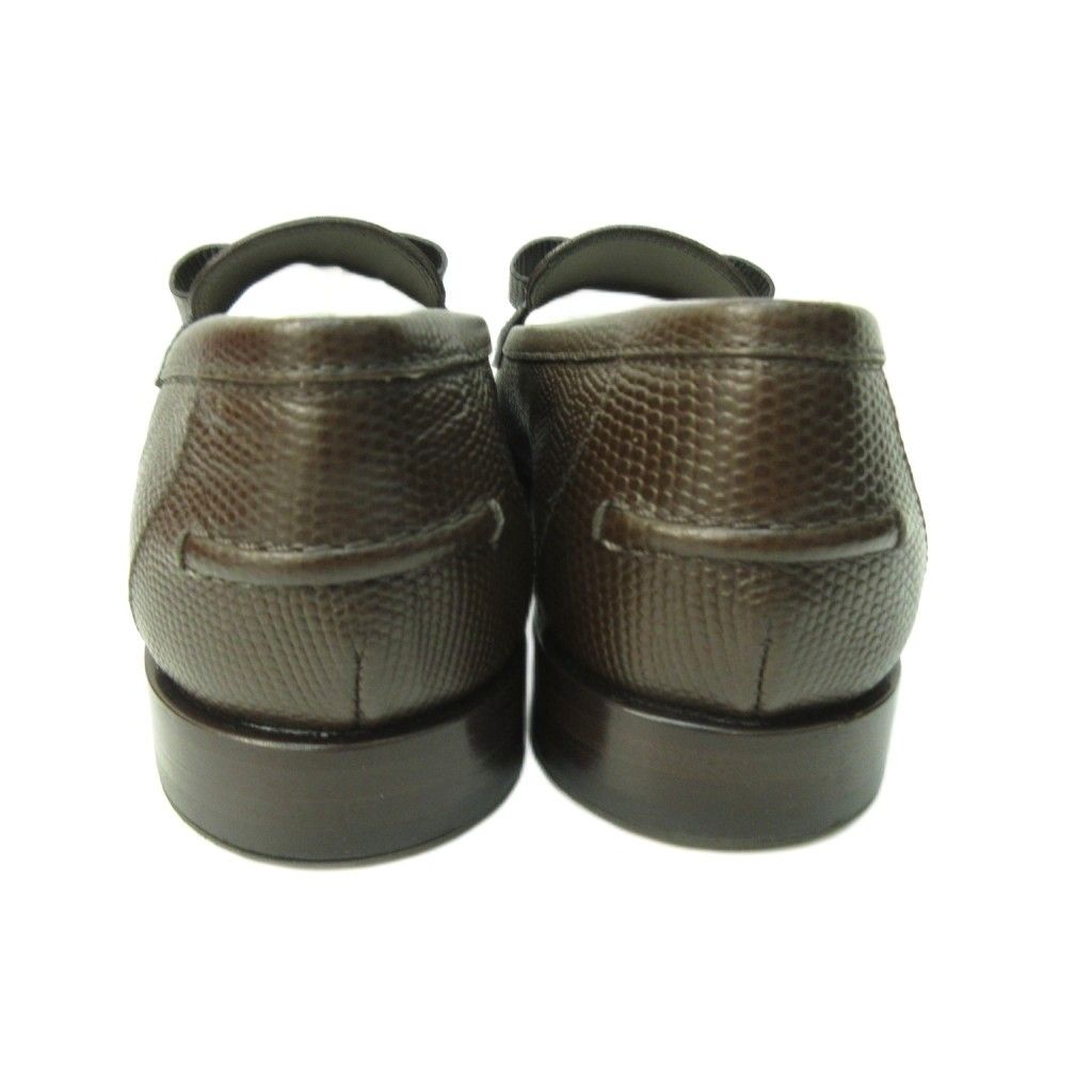 サルヴァトーレフェラガモ Salvatore Ferragamo VIVALDO ヴァラ リボン ローファー シボ レザー カーフ 茶 ブラウン 6 約23.5cm 0753764 KIN-KAAI_COM