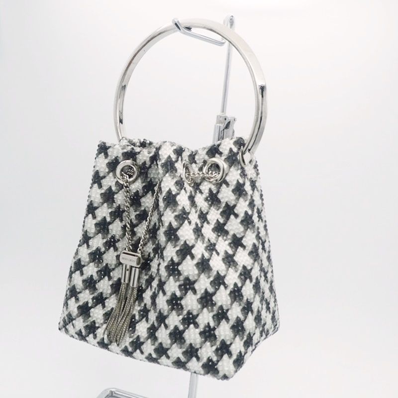 NEW】Jimmy Choo / Small Bon Bon リボン付きラフィアバッグ JIMMY