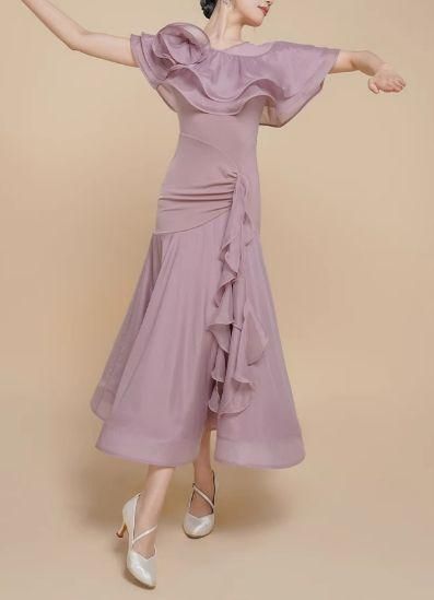 アルゼンチンタンゴ用スカート❣️ 紫と金のアシンメトリックダンス