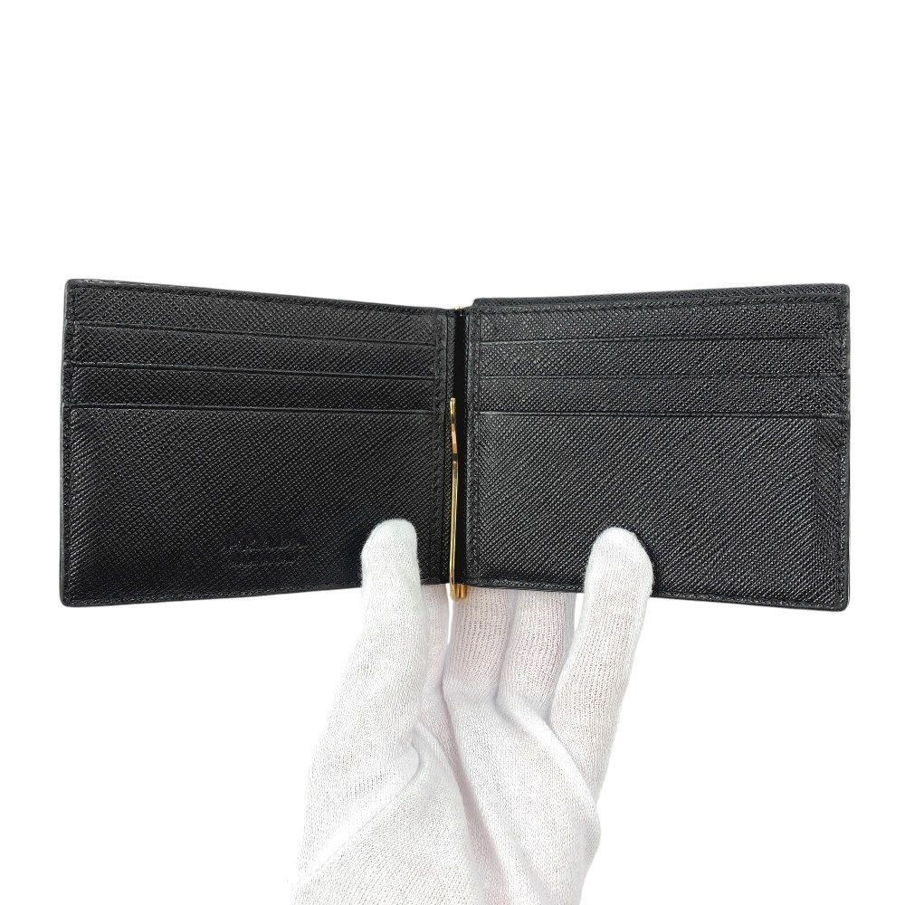 □中古□ プラダ 2つ折り マネークリップ 財布 メンズ サフィアーノ  