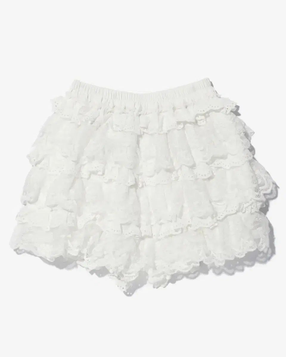 YOUHEE LACE BALLOON SKIRT SHORTS WHITE