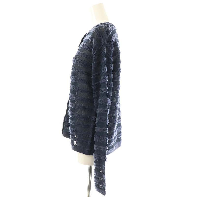 未使用品 アダワス ADAWAS FRINGE KNIT CARDIGAN カーディガン フリンジ F ネイビー /ES ■OS レディース アダワス ADAWAS FRINGE KNIT CARDIGAN カーディガン フリンジ F