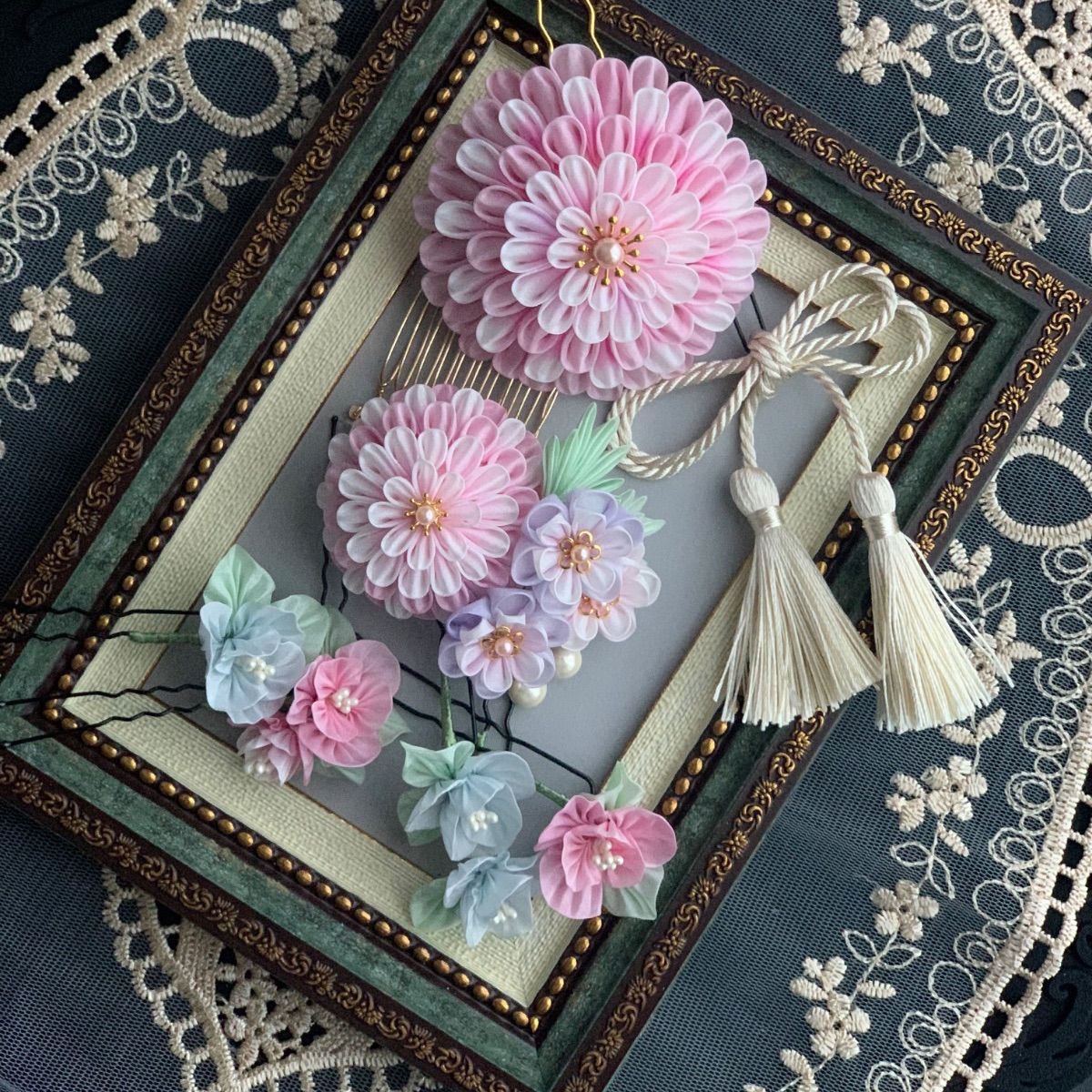 作家もの　訪問着　京加賀友禅　菊　花模様　パープル　着物　123a d 作家もの 訪問着 京加賀友禅 菊 花模様 パープル 着物 123a d