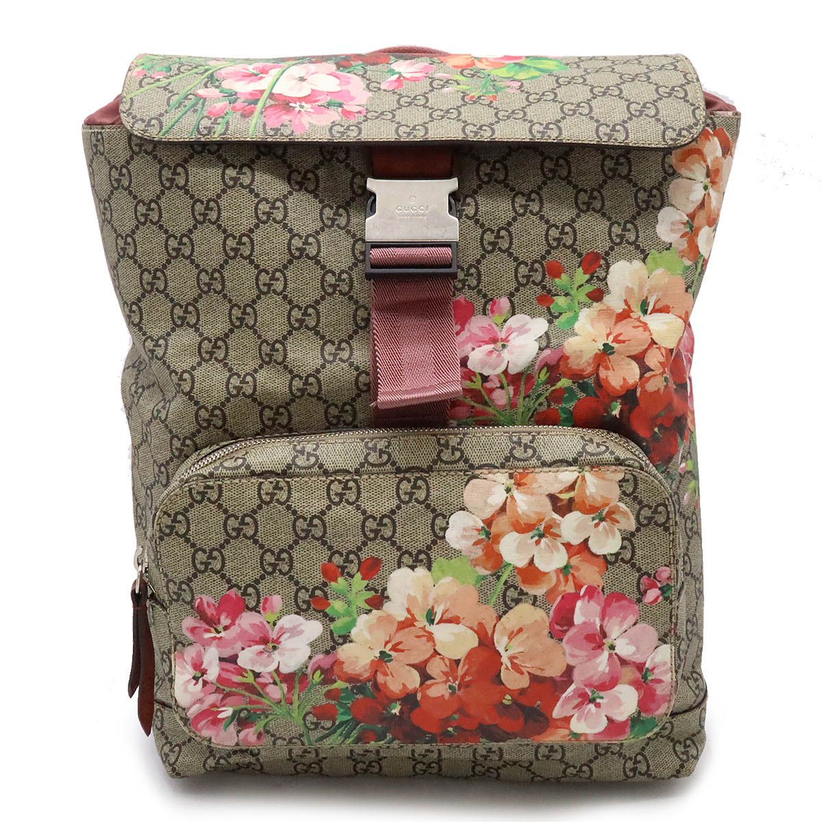 GUCCI グッチ GGブルームス GGスプリーム バックパック リュックサック フラワープリント 花柄 PVC ベージュ ピンク系マルチ 405019