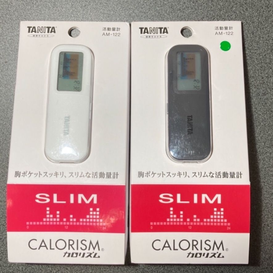 タニタ 歩数計 活動量計 ホワイト AM-122 カロリズムslim - 健康