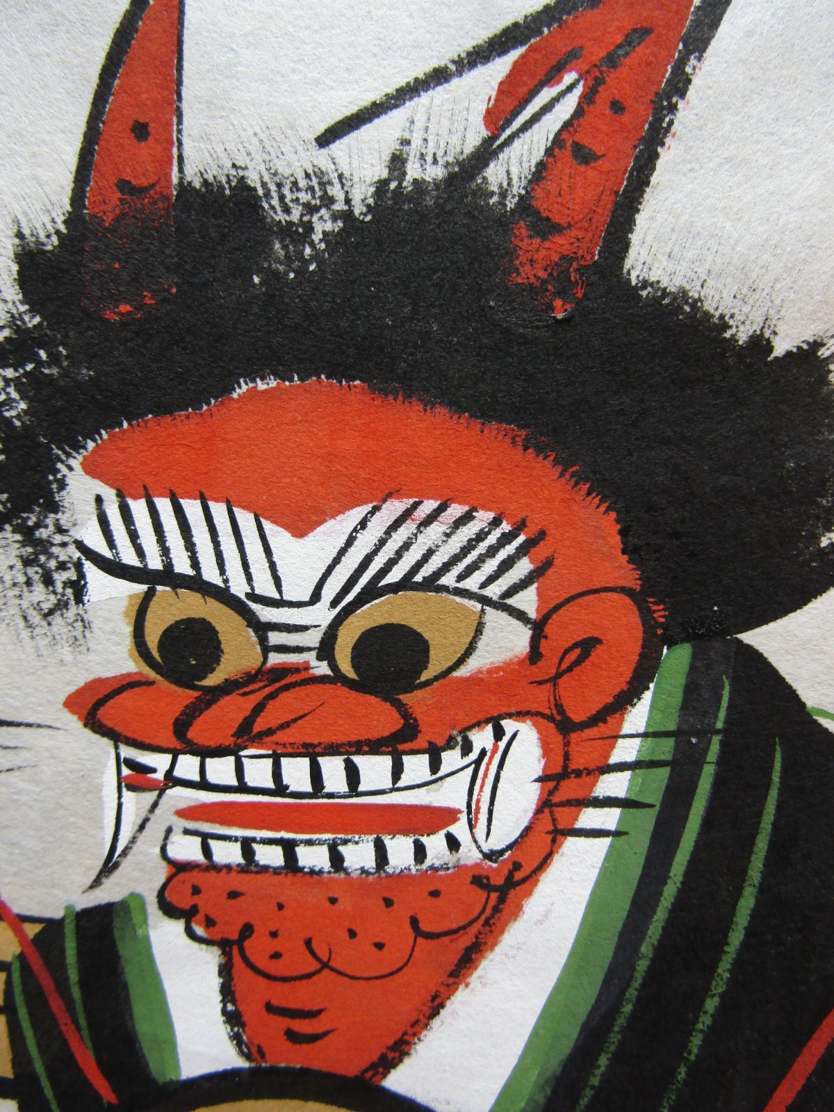 大津絵　版画　「鬼の寒念仏」　高橋松山 大津絵 版画 「鬼の寒念仏」 高橋松山