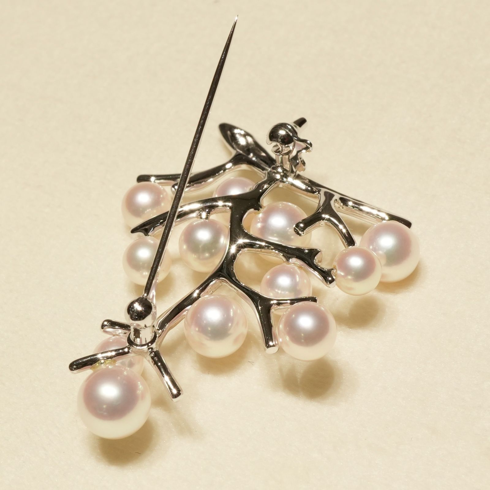 ★極美品★　MIKIMOTO　ミキモト　幸福の木　パール　ブローチ　シルバー MIKIMOTO ミキモト 幸福の木 ピンブローチ シルバーピンブローチ