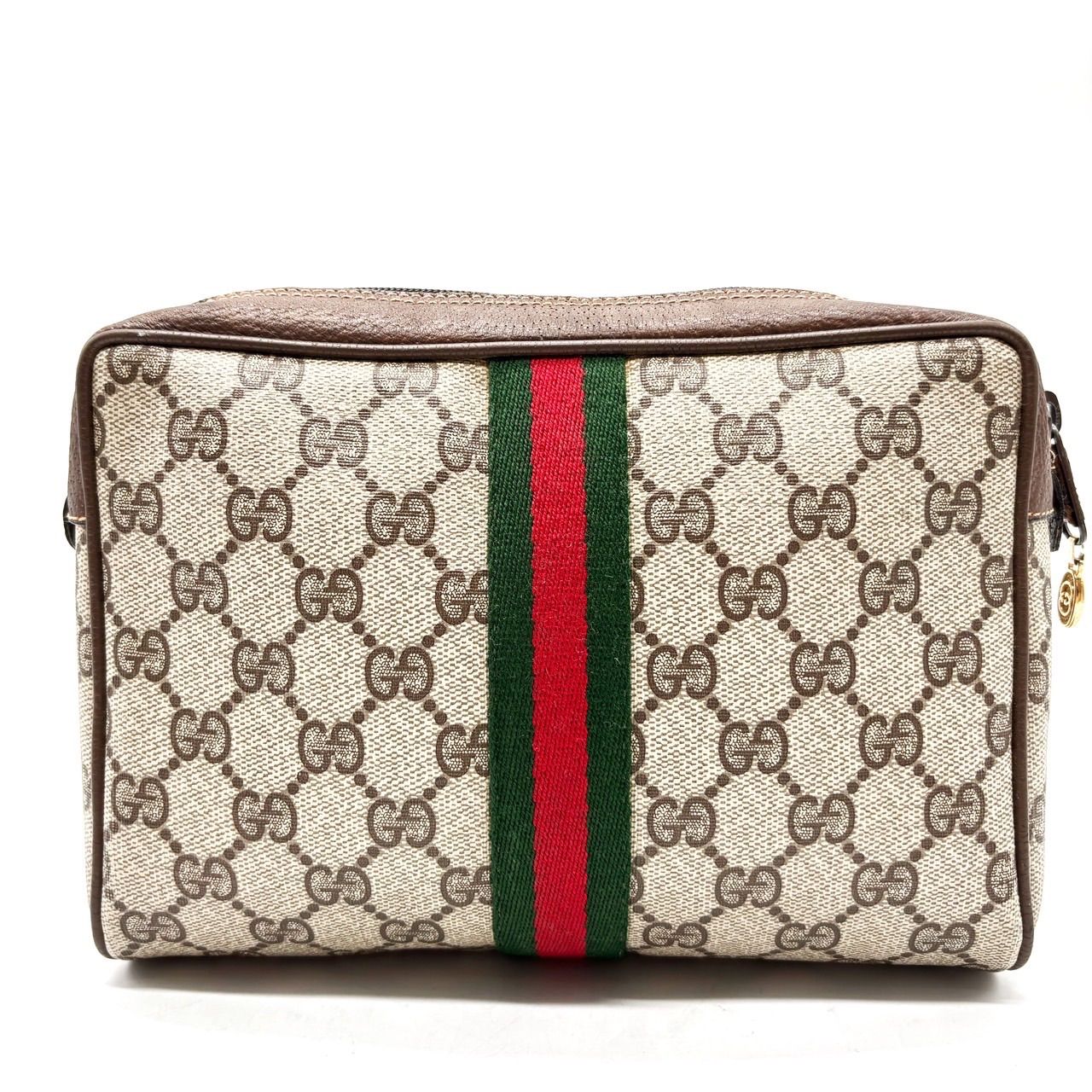 GUCCI グッチ ポーチ　クラッチバッグ　GG　シェリーライン　薄茶　1701 GUCCI グッチ ポーチ クラッチバッグ GG シェリーライン 薄茶