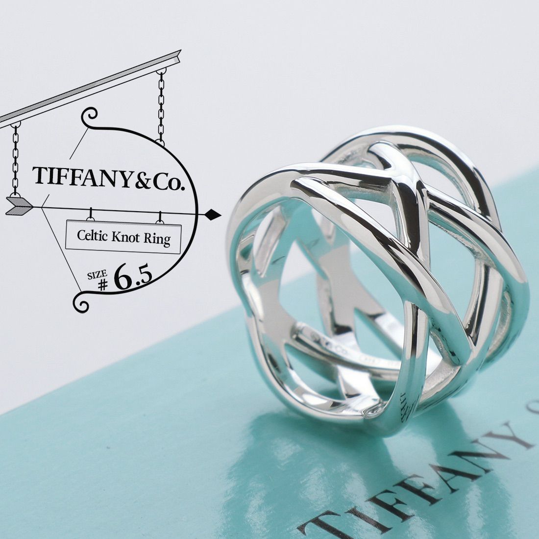 極美品 TIFFANY&Co. ティファニー ケルティック ノット リング 6.5号 ヴィンテージ スターリング シルバー AG 925 ワイド 指輪  - メルカリ