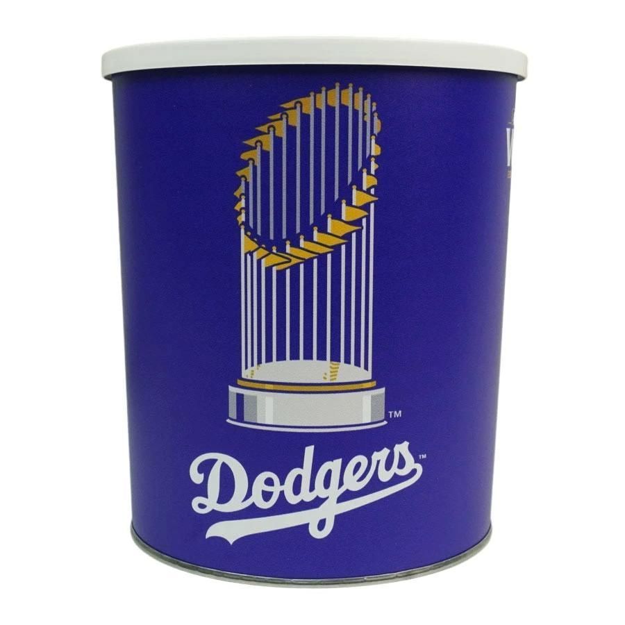 新品MLB公式dodgersドジャースワールドシリーズ蓋付アルミ缶1ガロンゴミ箱 新品 MLB 公式 オフィシャルライセンス losangeles dodgers