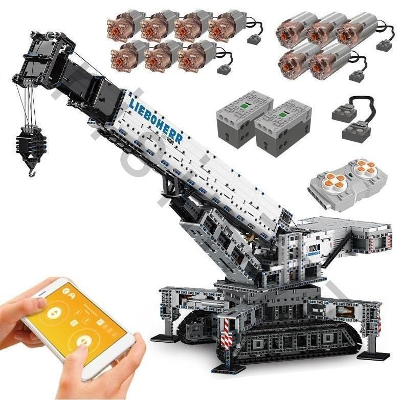 大好評 レゴ11220互換品 ラジコン リープヘル クローラークレーン モデル モーターセット スマホ連動 RC 働く車 重機 建機 車おもちゃ ク