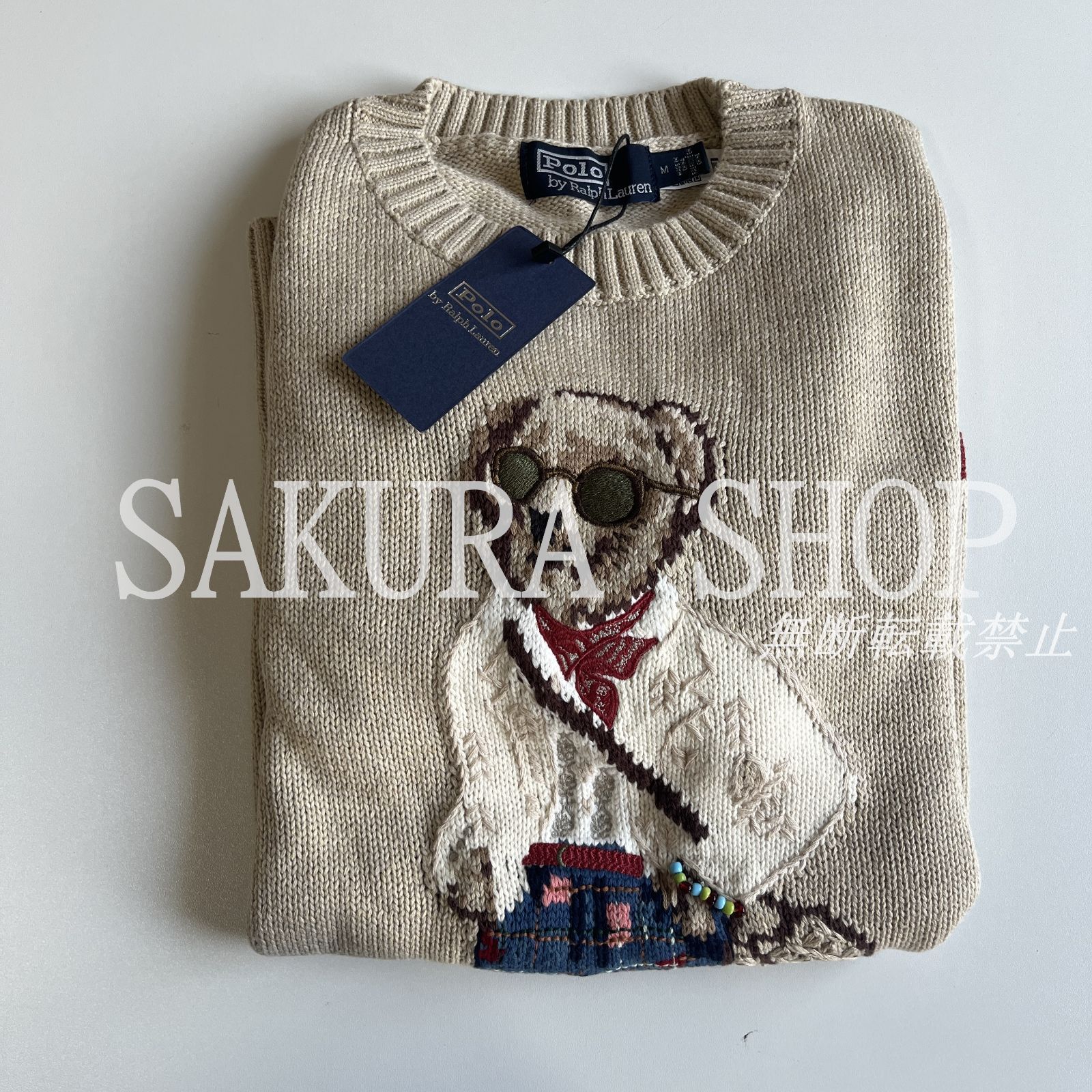 新品未使用】POLO RALPH LAUREN ポロ ラルフローレン 刺繍ロゴ ベア ニット セーター ベージュ 人気 レディース - メルカリ