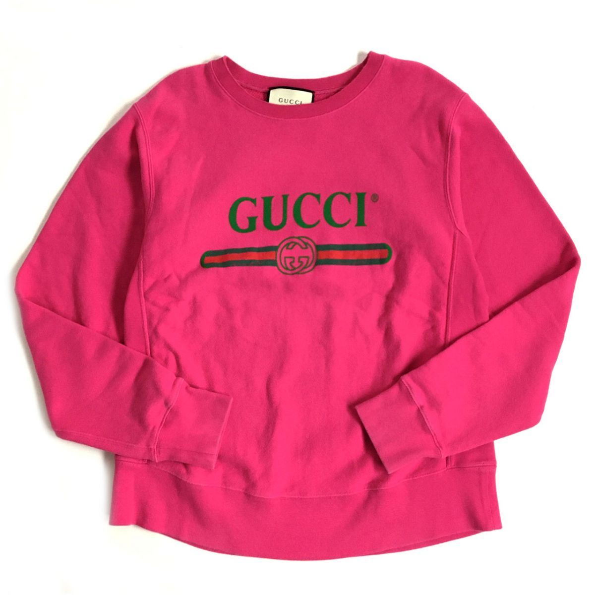 美品□GUCCI/グッチ 462018 X5S85 ヴィンテージロゴプリント クルー 