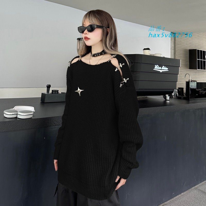  オフショルセーター韓国 原宿系ファッ hax 5 v 882756 ノースリーブ ニット セーター