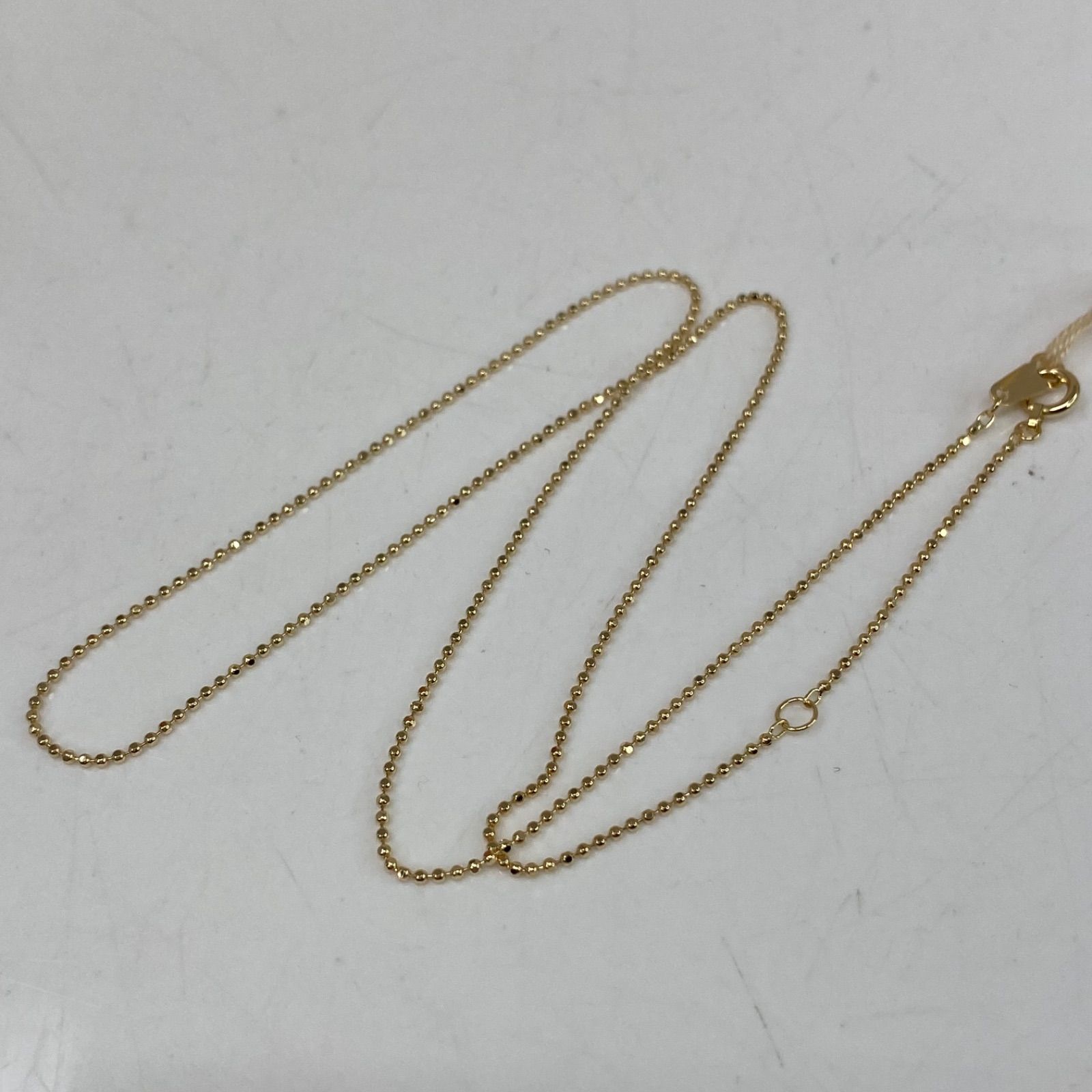 k18YG AU750 18金 イエローゴールド ネックレス カットボール 1.0ミリ 