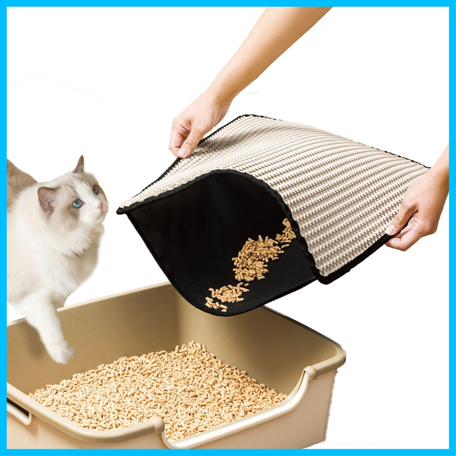 数量 トイレ 砂 猫砂取り 飛び散り 対策 砂取りマット キャッチ 猫用品 トイレマット 大判 猫 二重構造 撥水加工 マット 水洗いOK 猫砂 洗える 裏面 約40 60 cm 滑り止め 猫砂マット 掃除簡単 再利用 コモライフ 経済的