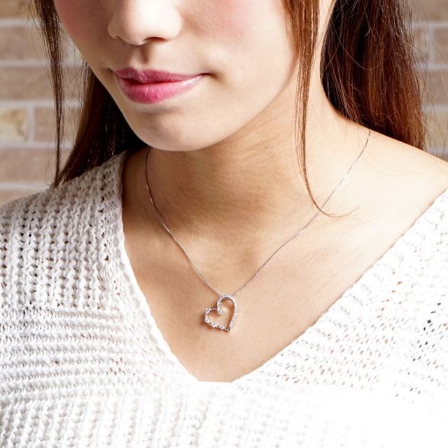 059N/【オープンハート】ネックレス　最高品質　揺れるダイヤ　K18ゴールド ハート ネックレス ダイヤ ペンダント レディース ダイヤモンド