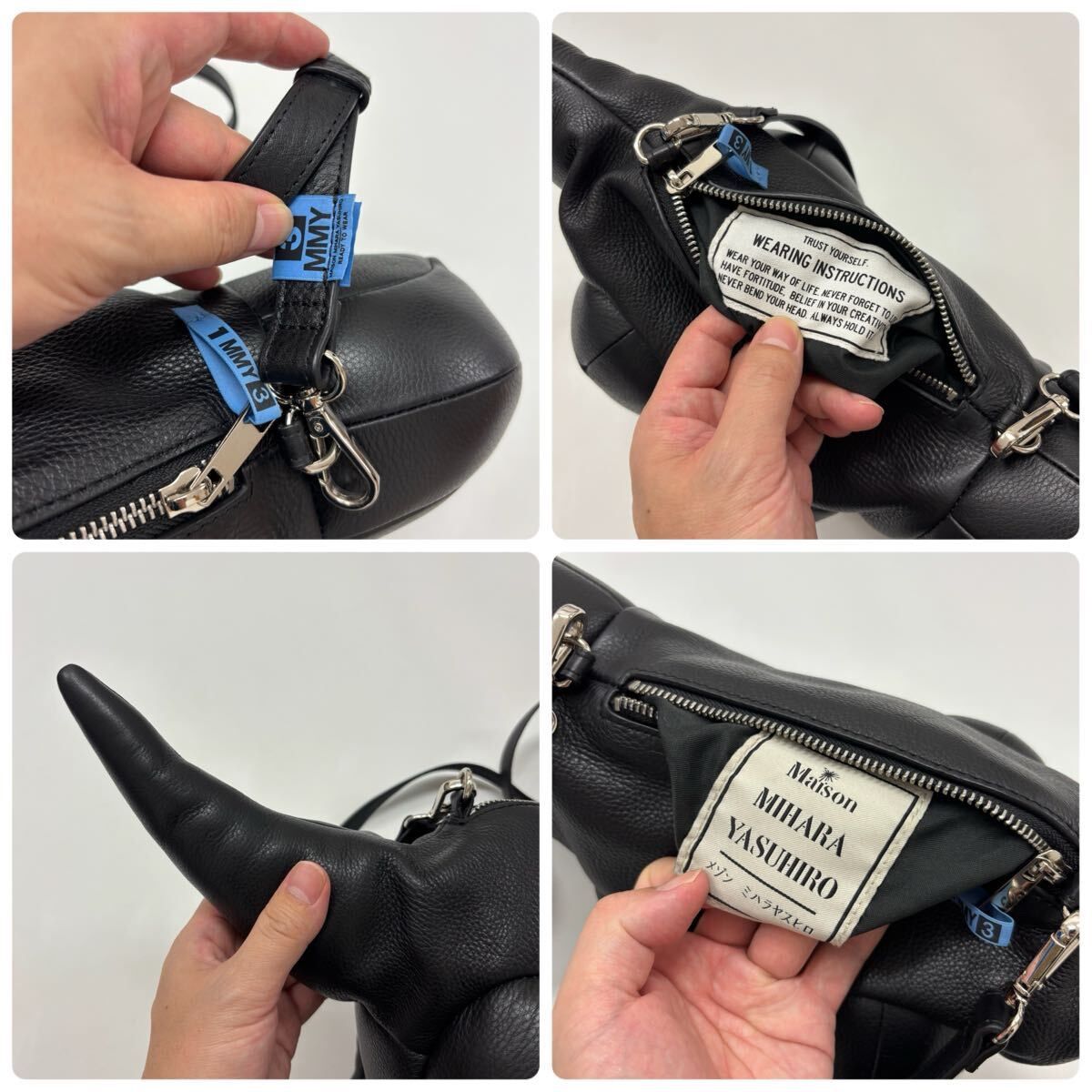 国内正規 希少 良品 Maison MIHARA YASUHIRO T-REX BAG メゾン ミハラヤスヒロ ティーレックス バッグ 恐竜 BLACK ブラック 710-0500 - メルカリ