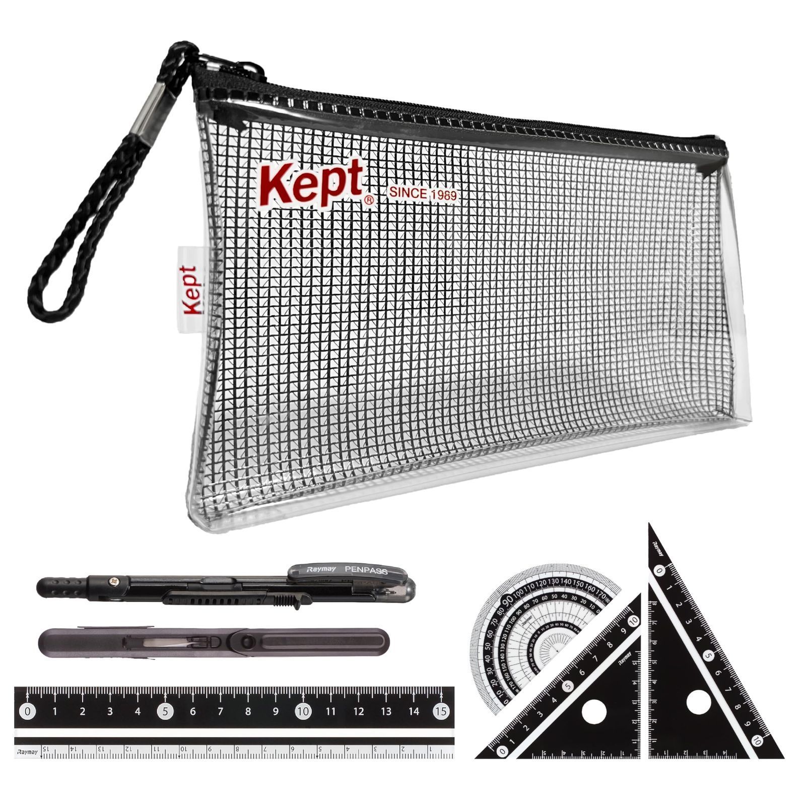 分度器/三角定規 / 筆記サポート文具セット/コンパス/ハサミ/定規