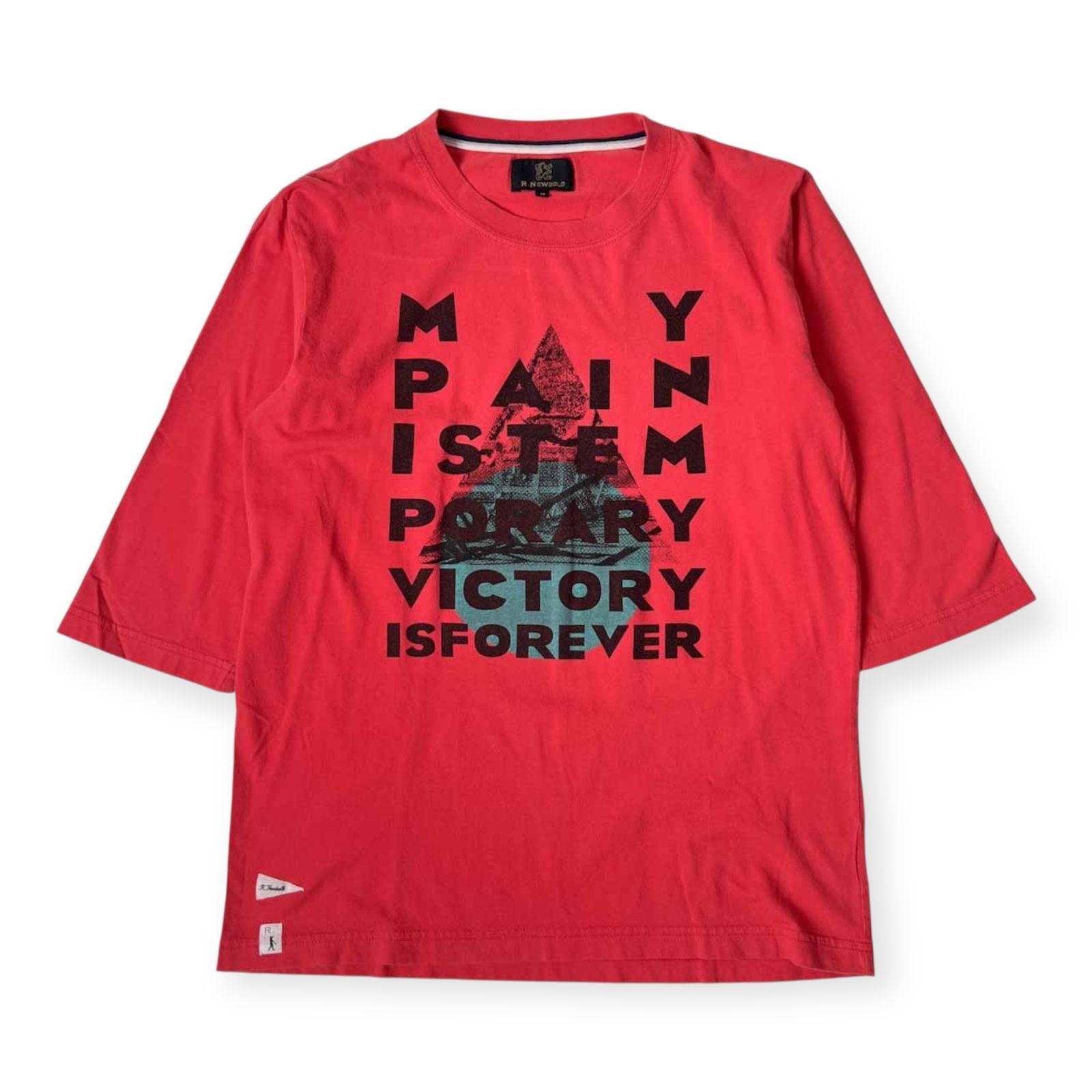R. NEWBOLD アールニューボールド 英字デザイン 五分袖 Tシャツ M 