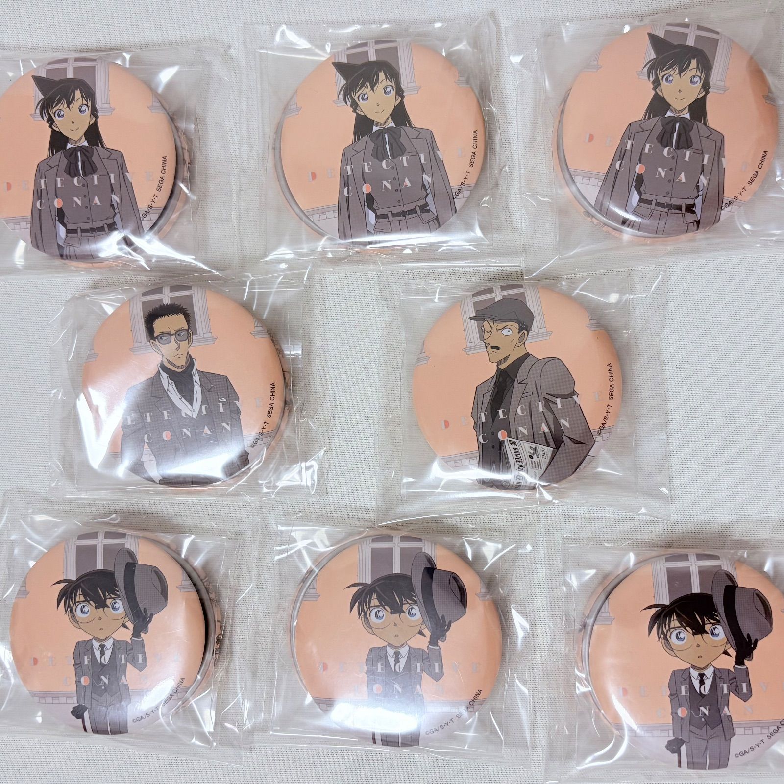 セガラッキーくじ 名探偵コナン J賞 缶バッジセット 江戸川コナン 毛利