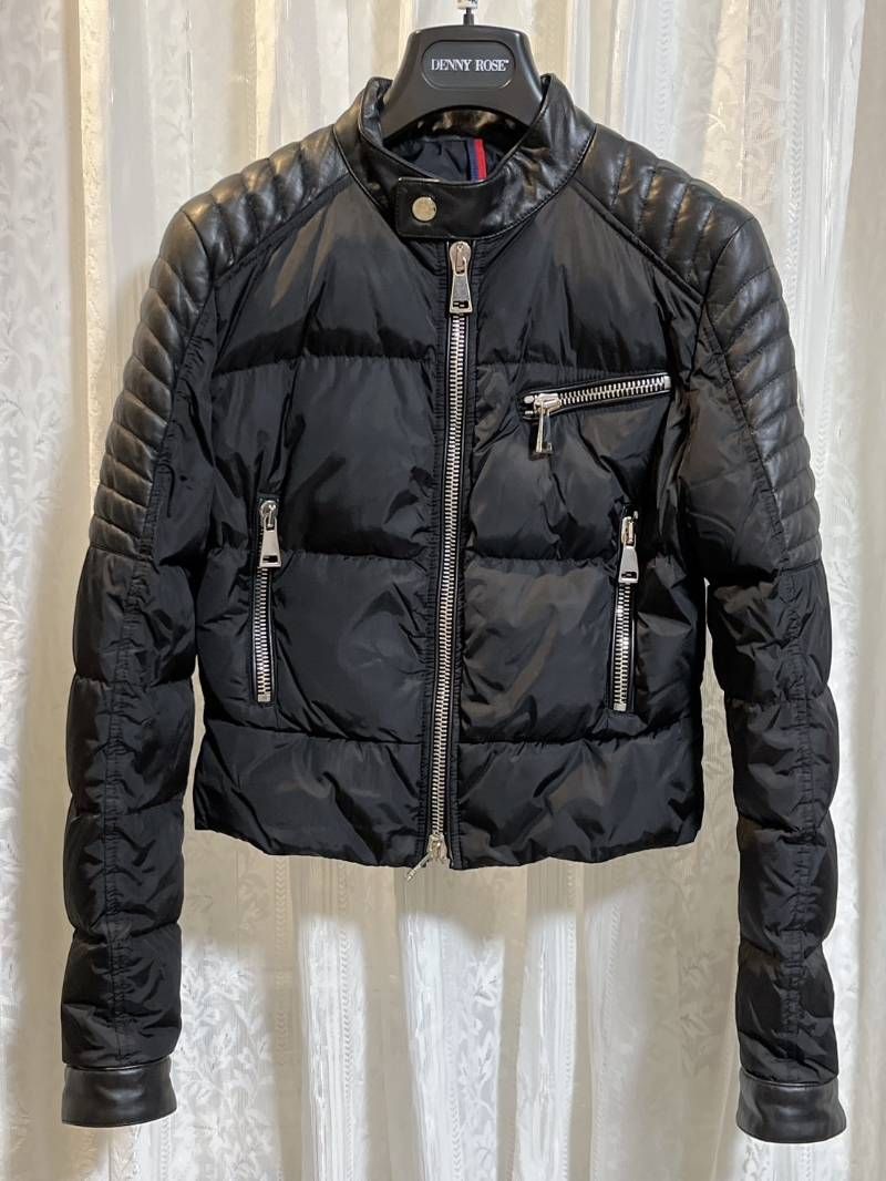 MONCLER KERKYRA モンクレール ダウンジャケット ライダース レザー