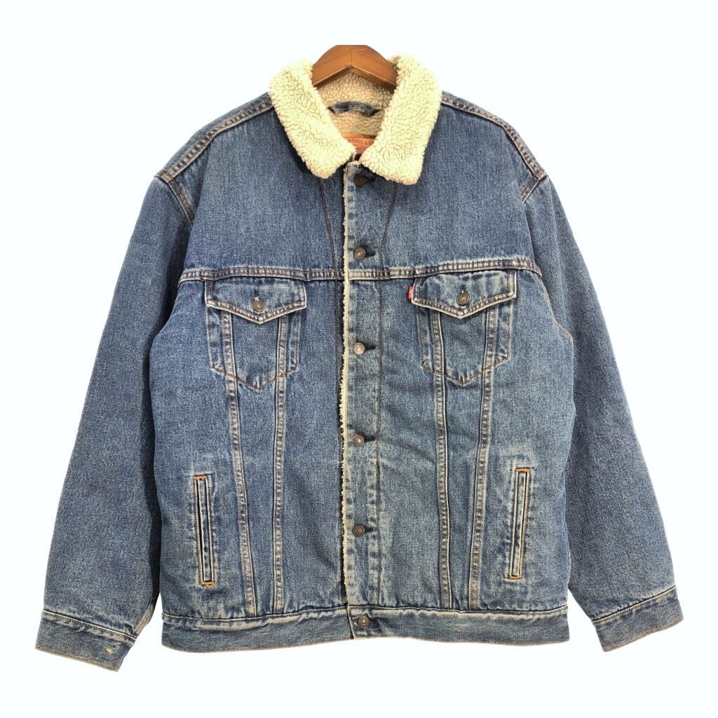 Levi's リーバイス 70520 デニムボアジャケット 大きいサイズ ブルー (メンズ XXL) 中古 古着 S8801
