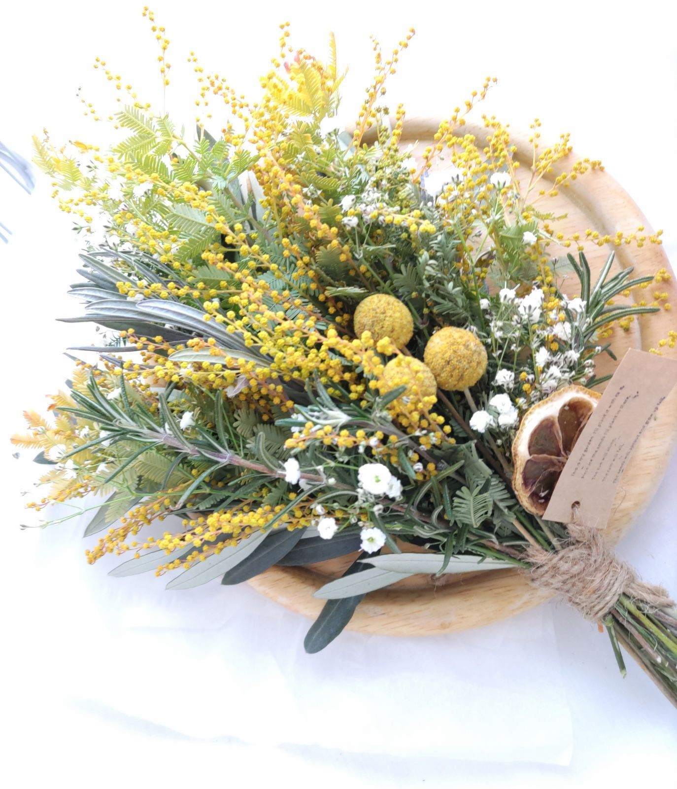 ミモザスワッグ 春待ちミモザ ドライフラワースワッグ ブーケ ミモザ蕾