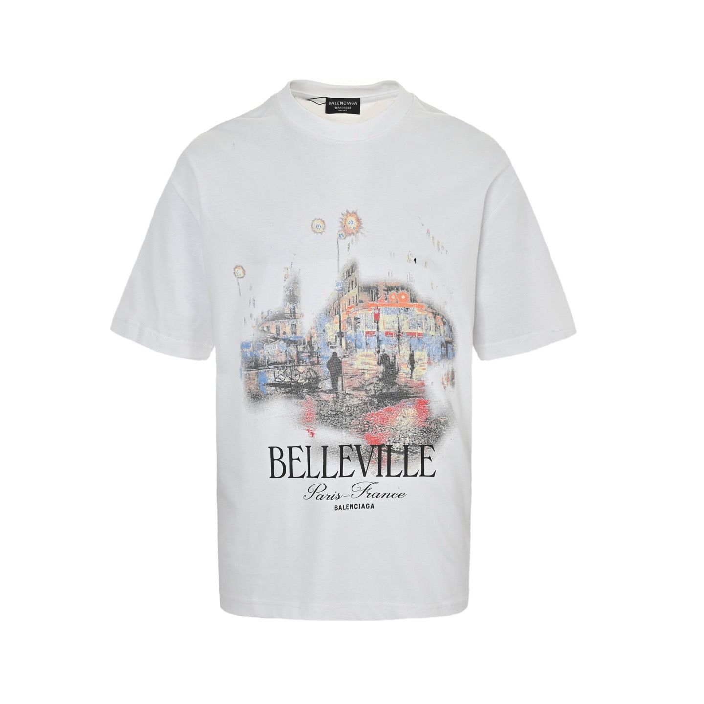 セール☆［BALENCIAGA］プリント コットン Tシャツ タイト 中古・古着通販】BALENCIAGA (バレンシアガ) ALENCIAGA小文字