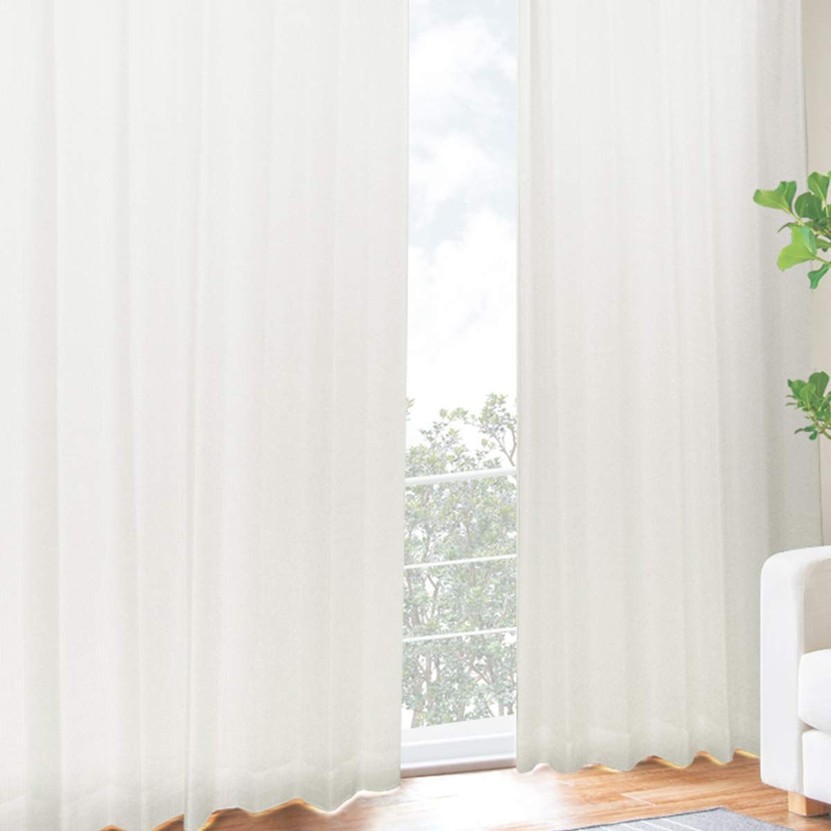 100_133 カーテンくれない UVカット率 99.3 の二重レースカーテン 二枚仕立て しっかりとした厚みで 断熱 遮熱効果大 紫外線カット率99.3 昼夜目隠し 困った時はこれ一枚 色 ホワイト サイズ 幅 100× 丈 133cm×2枚組