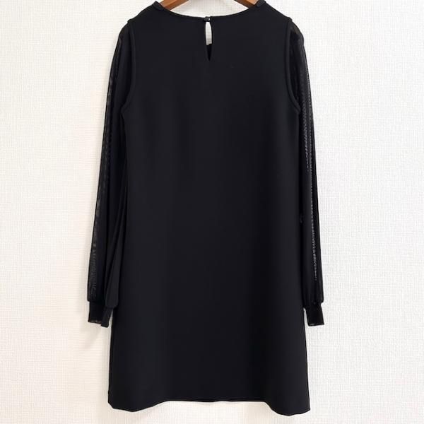 ヴィヴィアンタム　ブラック　パワーネット　ワンピース　ドレス ヴィヴィアンタムVIVIENNE TAM フラワーレース切替パワーネット