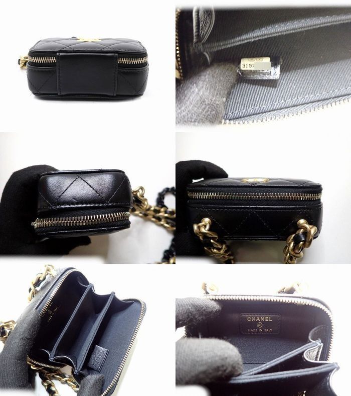 美品 シャネル CHANEL ■ ココマーク チェーン クラッチ AP2738 黒 ブラック ショルダーポーチ ミニ レディース□ 6C６D  ム0ニキキ4