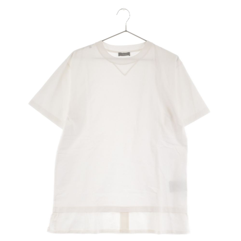 DIOR (ディオール) 21SS OBLIQUE LAYERED OVER TEE オブリークシャツレイヤード半袖Tシャツ ホワイト 113J632A0677