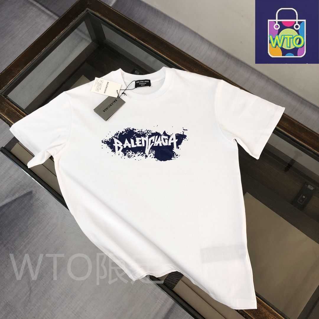 本日限定特価】BALENCIAGA 春夏 ロゴプリントTシャツ [本日特価