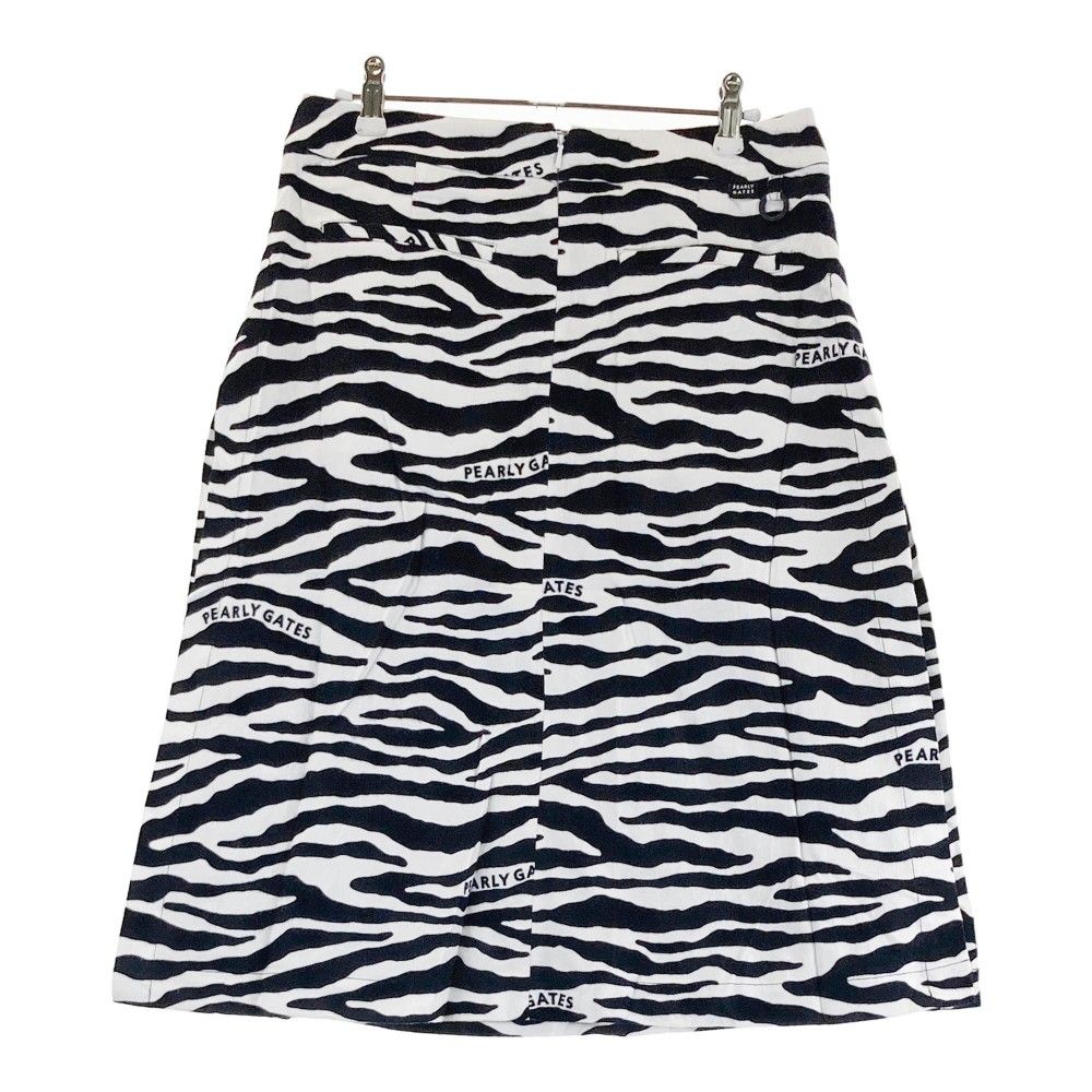 サイズ 1 PEARLY GATES パーリーゲイツ 055-1234034 ミドルプリーツ切替スカート ロゴ×ゼブラ柄 ホワイト系 240101523866 ゴルフウェア レディース ストスト
