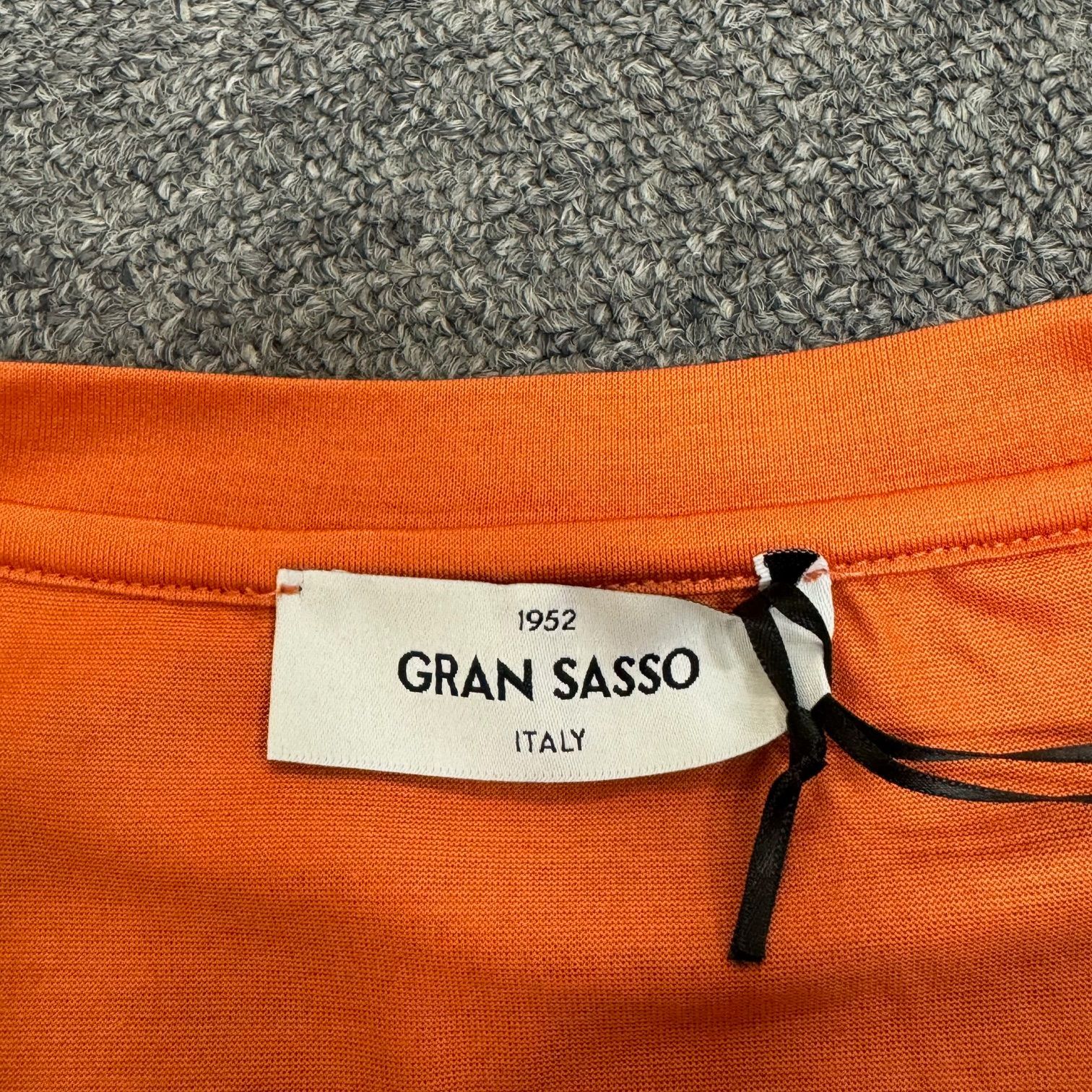 定価17600円 国内正規 新品 GRAN SASSO 23SS マーセライズ コットン クルーネック Tシャツ グランサッソ 60133/74002 オレンジ