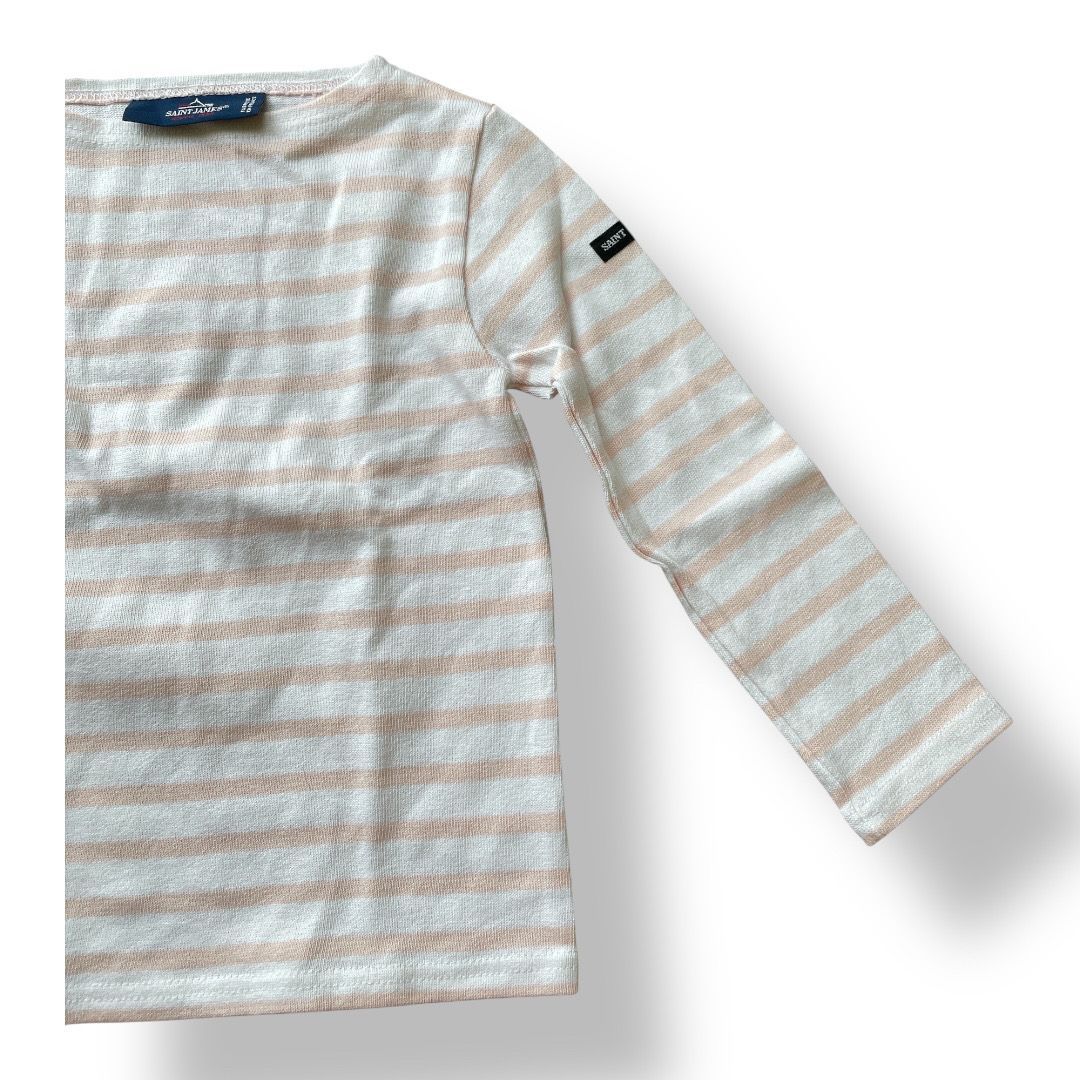 セントジェームス　ホワイト✕ベージュ ボーダー　美品　サイズSM SAINTJAMES(セントジェームス) ボーダーカットソー オフホワイト