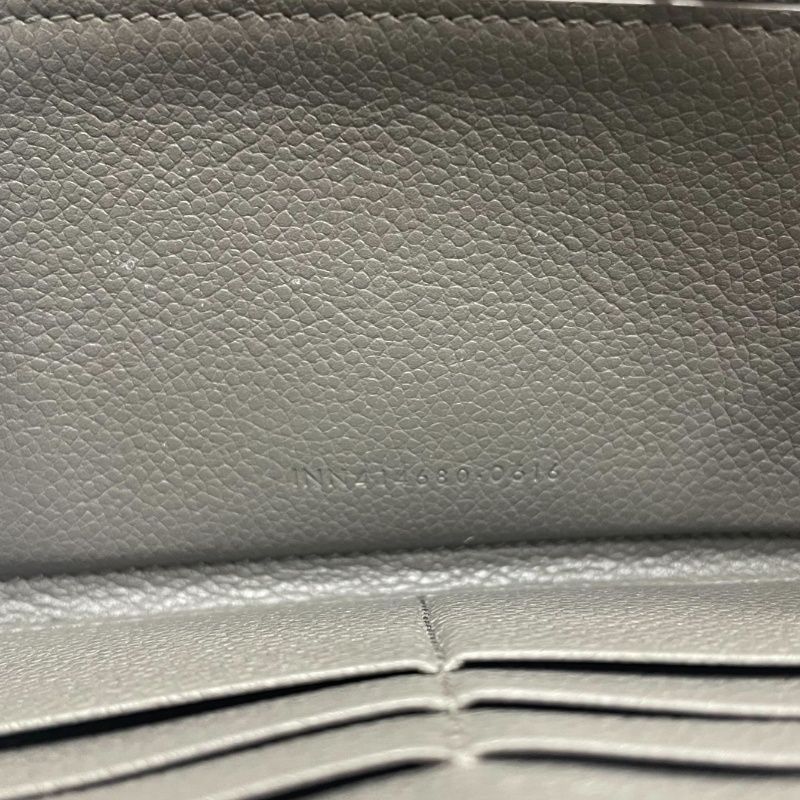 SAINT LAURENT サンローラン ラウンドジップ HPP414680 グレー 本革  