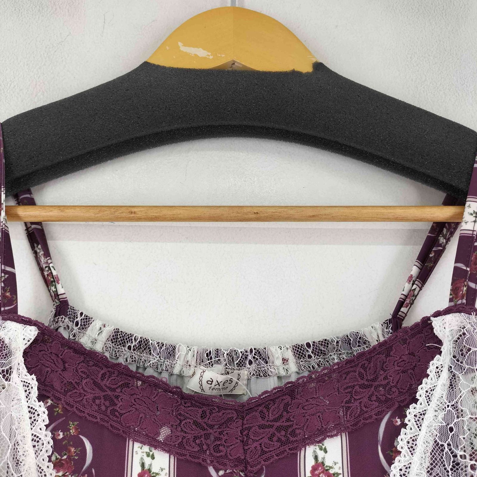 アクシーズファム axes femme ローズ柄レースキャミワンピース アクシーズファム axes femme ローズ柄レースキャミワンピース