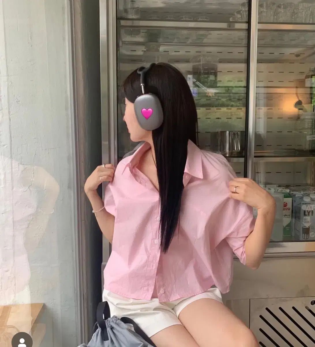 bymood シグネチャー シャツ 半袖 ピンク