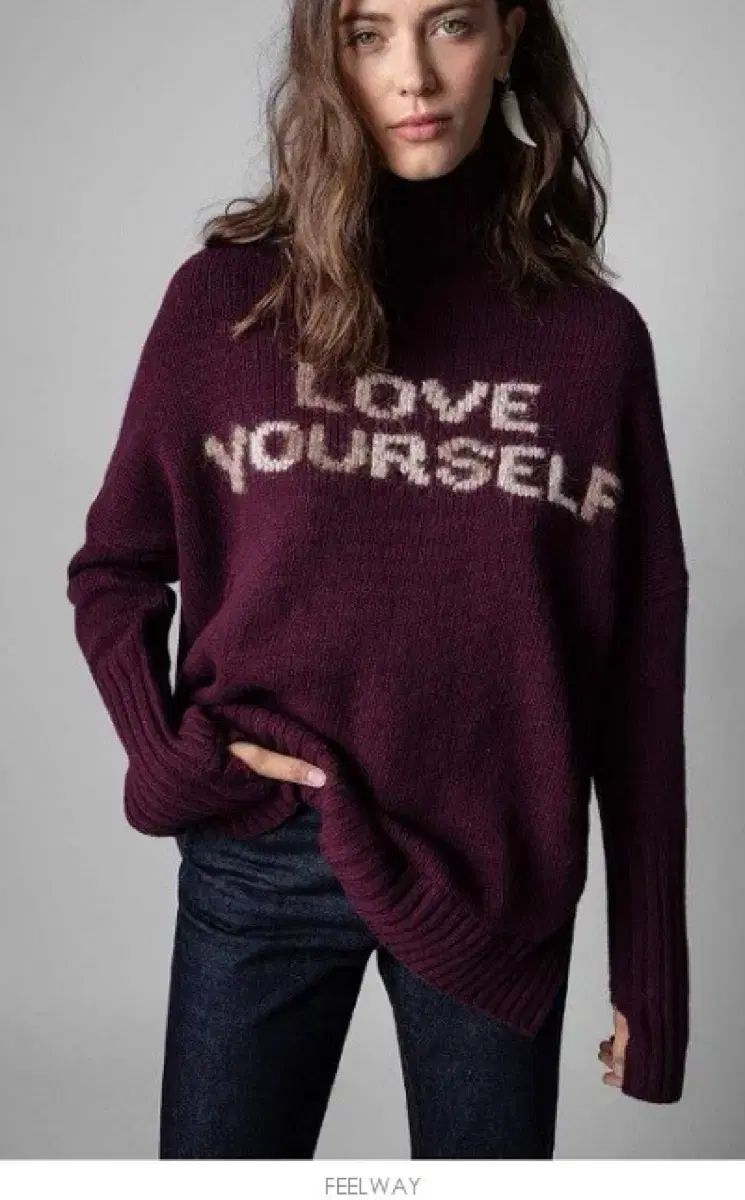 ZADIG-VOLTAIRE ザディグ エ ヴォルテール Alma Mw Love Yourself メリノ ウール タートルネック CAMPINGPARCCENTRAL_COM