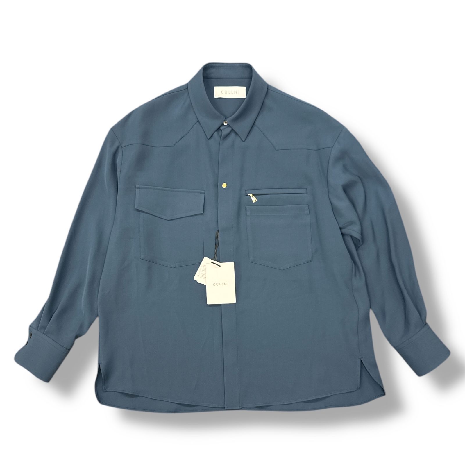 参考上代36300円 未使用品 CULLNI 24SS Dry Double Satin Pocket Shirt 