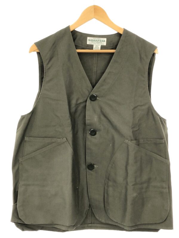 SASSAFRAS ランドスケーパーベストプラス М 日本製 チャコール SASSAFRAS ササフラス Landscaper Vest ランドスケーパーベスト