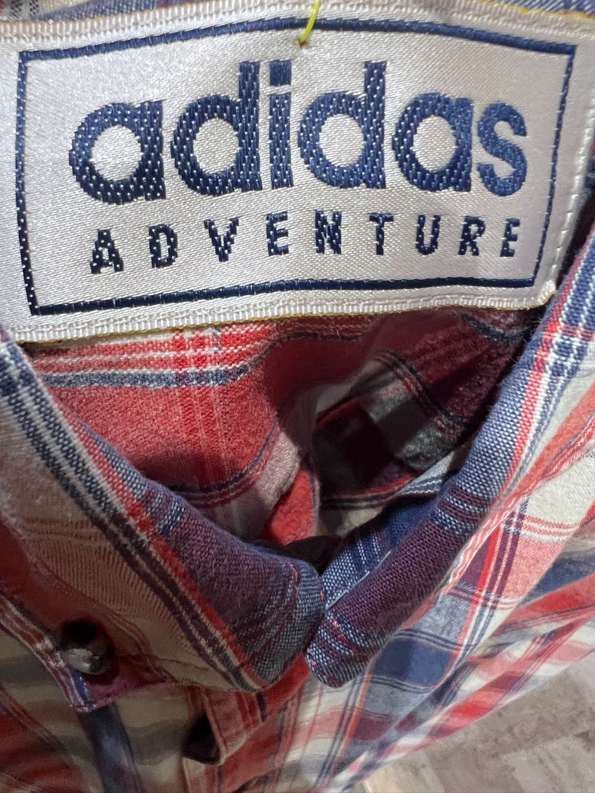 90'S adidas ADVENTURE 長袖 ボタンダウンシャツ S アディダス アドベンチャー チェック