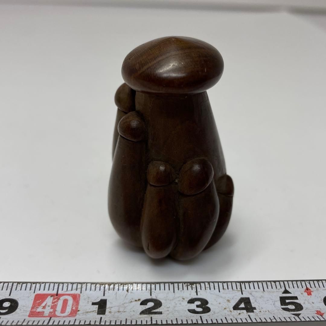 時代 木彫 ヒヨ茸 根付 20g 東さ5-1205 1F