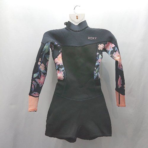 Θ Roxy ロキシー ブランドロゴ 長袖 ウエットスーツ サイズS ブラック系 レディース E 1502200000389