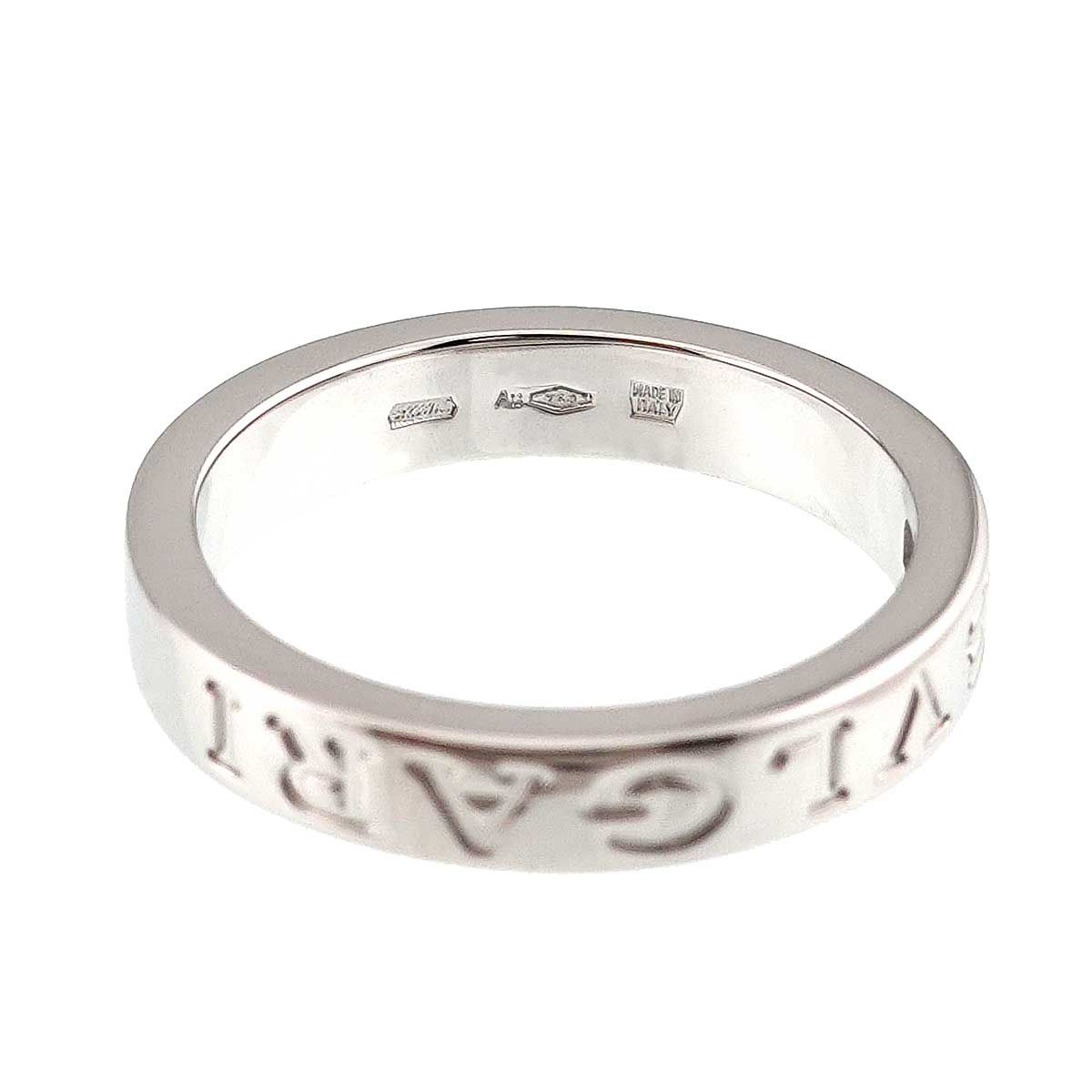 ブルガリ BVLGARI ダブル ロゴ 17.5号 リング ダイヤ 1P K18 WG