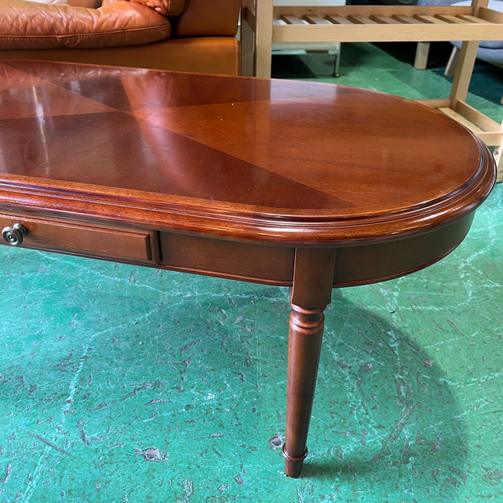 取付無料！イデー ARC アーク 北欧風天然木棚付きローテーブル✨